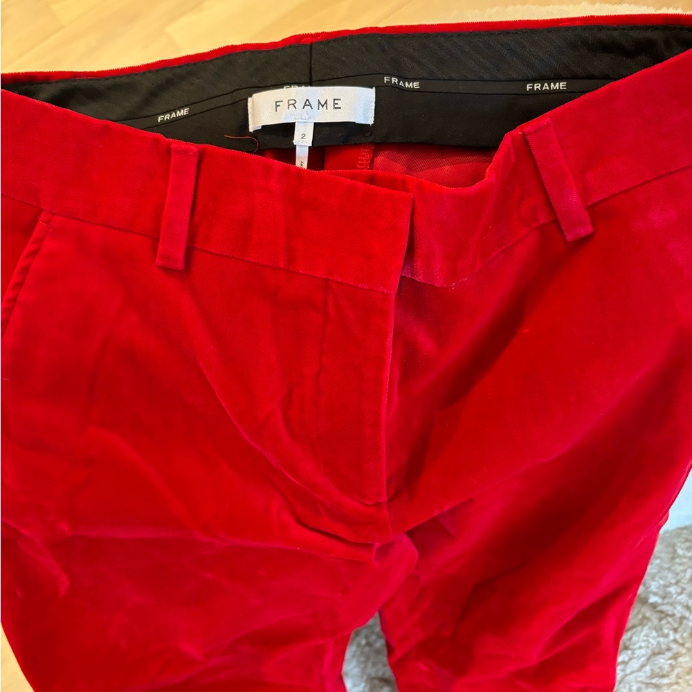 Frame Velvet Red Pants
